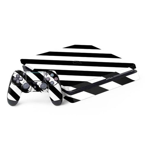 Black and White Geometric Stripes PlayStation PS4 Skins